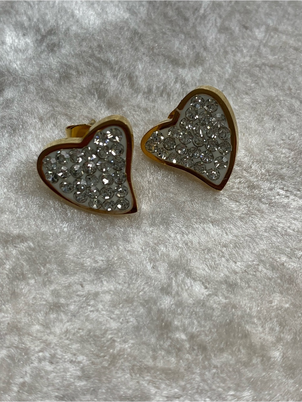 NWOT 18KGold layered/bonded CZ Heart l necklace/bracelet & earring set - Picture 3 of 16